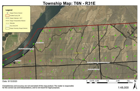 Juniper Canyon T6N R31E Township Map Preview 1