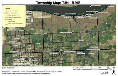 Hat Rock T5N R29E Township Map Preview 1