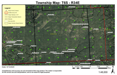 Tower Mountain T6S R34E Township Map Preview 1