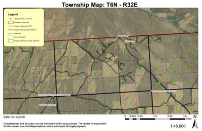 Vansycle Canyon T6N R32E Township Map Preview 1