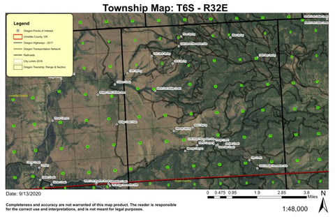 Gold Dredge Rec Site T6S R32E Township Map Preview 1