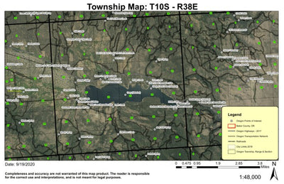 Mason Reservoir T10S R38E Township Map Preview 1