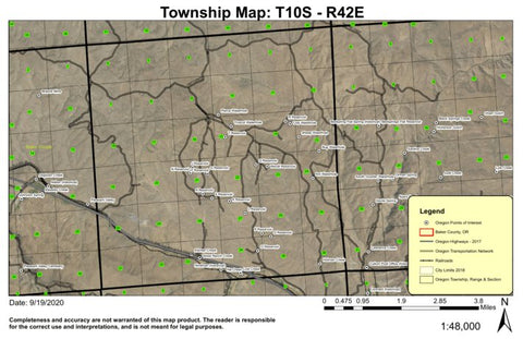 Pleasant Valley T10S R42E Township Map Preview 1