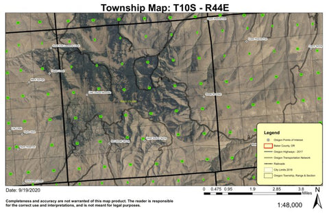 Sheep Mountain T10S R44E Township Map Preview 1