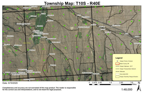 Baker City Landfill T10S R40E Township Map Preview 1