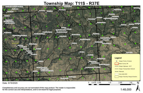 Audrey T11S R37E Township Map Preview 1