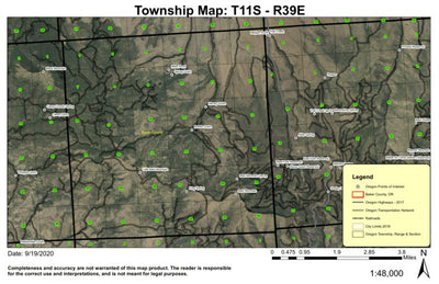 Bald Mountain T11S R39E Township Map Preview 1