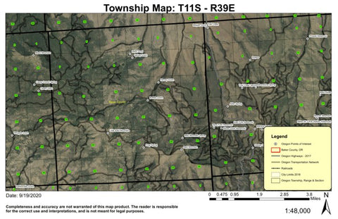 Bald Mountain T11S R39E Township Map Preview 1