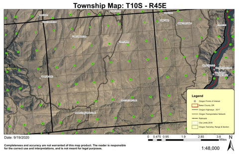 Peavine Flat T10S R45E Township Map Preview 1