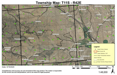 Unity Creek T11S R42E Township Map Preview 1