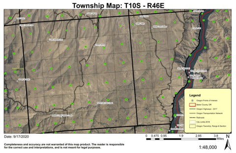 Sturgill Rapids T10S R46E Township Map Preview 1