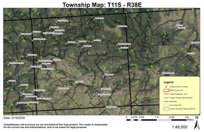 Black Mountain T11S R38E Township Map Preview 1