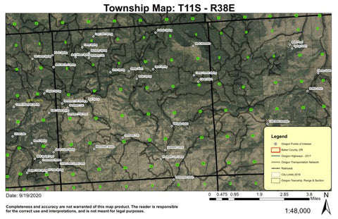 Black Mountain T11S R38E Township Map Preview 1