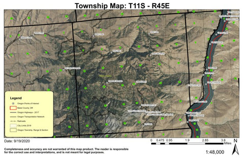 Sugarloaf Mountain T11S R45E Township Map Preview 1