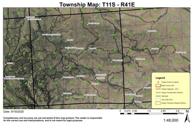 Bennett Reservoir T11S R41E Township Map Preview 1