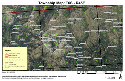 Granite Mountain T6S R45E Township Map Preview 1