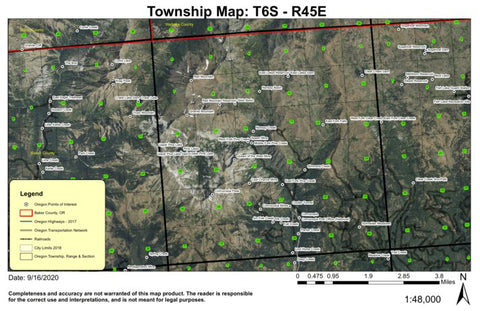 Granite Mountain T6S R45E Township Map Preview 1