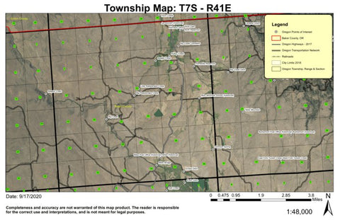 Miles Bridge T7 R41E Township Map Preview 1