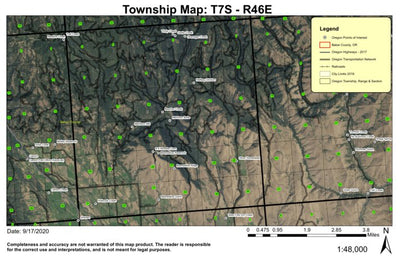 Mehlhorn Butte T7S R46E Township Map Preview 1