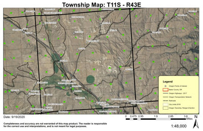 Durkee T11S R43E Township Map Preview 1