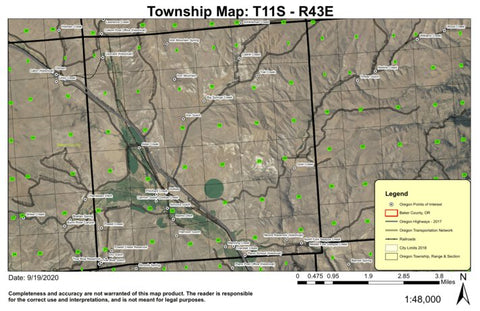 Durkee T11S R43E Township Map Preview 1