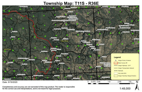 Summit Meadow T11S R36E Township Map Preview 1
