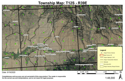 Reed Creek T12S R39E Township Map Preview 1
