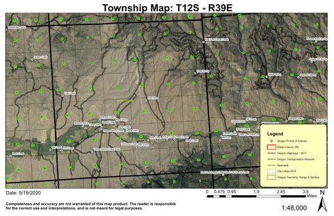 Reed Creek T12S R39E Township Map Preview 1
