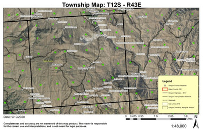 Durkee Valley T12S R43E Township Map Preview 1
