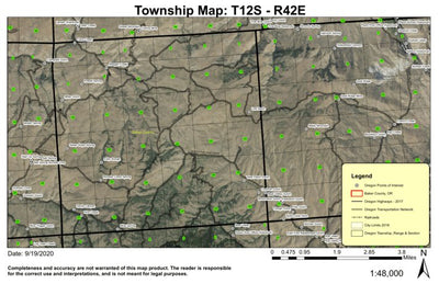Lost Basin T12S R42E Township Map Preview 1