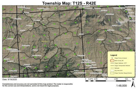 Lost Basin T12S R42E Township Map Preview 1