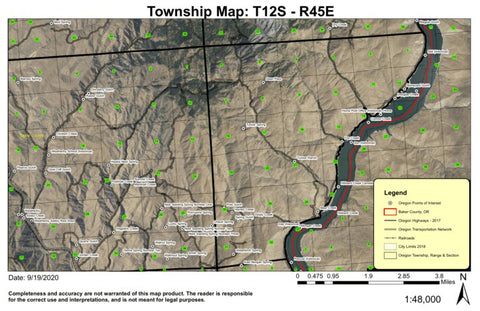Home T12S R45E Township Map Preview 1