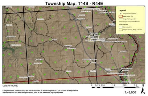 Huntington T14S R44E Township Map Preview 1