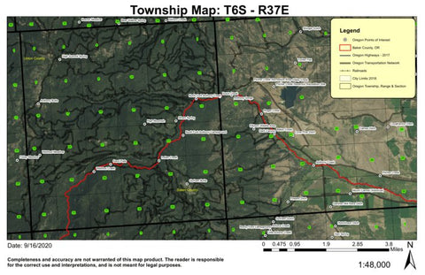 High Mountain T6S R37E Township Map Preview 1