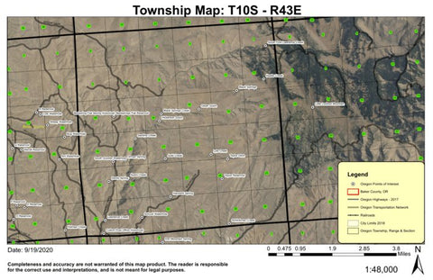 Lawrence Creek T10S R43E Township Map Preview 1
