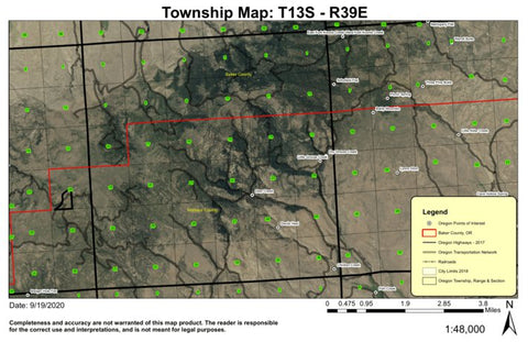 Grouse Creek T13S R39E Township Map Preview 1