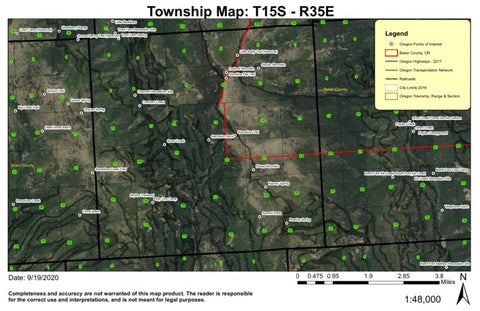 Glacier Mountain T15S R35E Township Map Preview 1