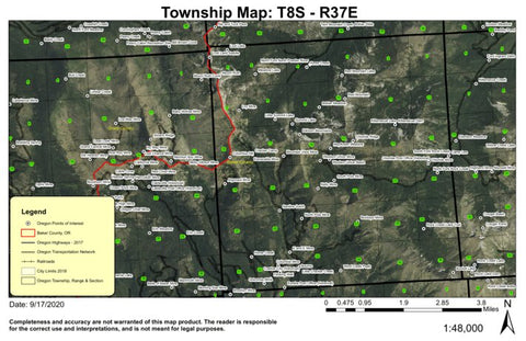Red Mountain T8S R37E Township Map Preview 1