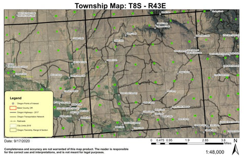 Miller Creek T8S R43E Township Map Preview 1