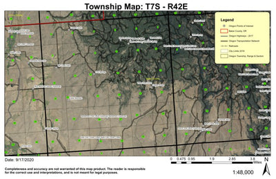 Table Mountain T7S R42E Township Map Preview 1