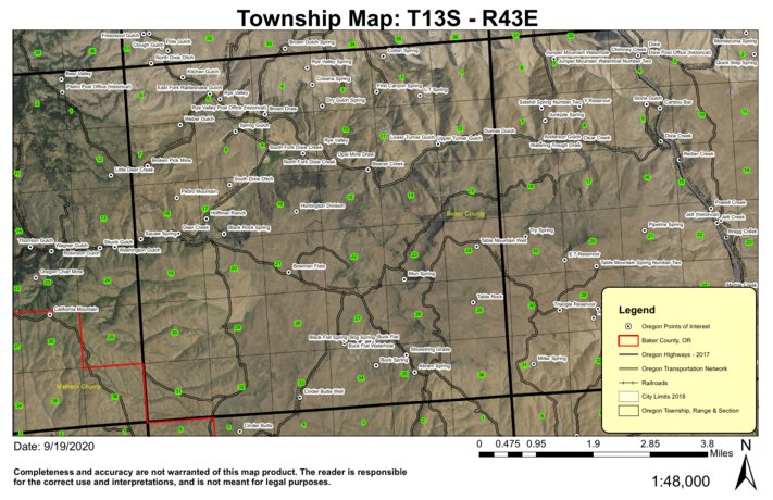 Wild Rye Community Map Rye Valley T13S R43E Township Map by Super See Services | Avenza Maps