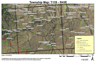 Rye Valley T13S R43E Township Map Preview 1