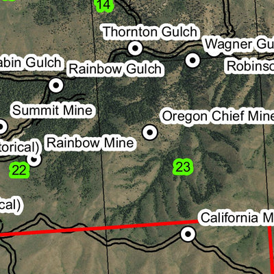 California Mountain T13S R42E Township Map Preview 2