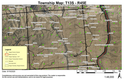 Gypsum T13S R45E Township Map Preview 1