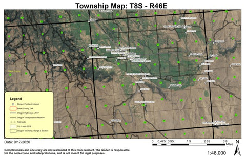 Halfway T8S R46E Township Map Preview 1