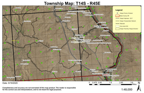 Huntington T14S R45E Township Map Preview 1