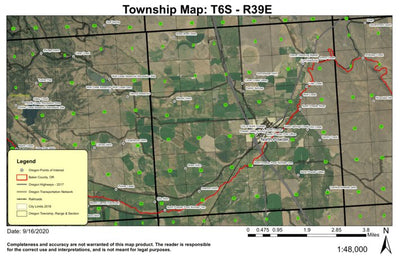 North Powder T6S R39E Township Map Preview 1