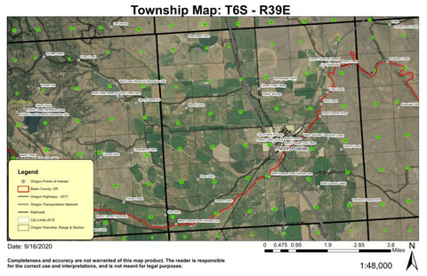 North Powder T6S R39E Township Map Preview 1