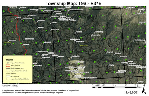 Sumpter T9S R37E Township Map Preview 1