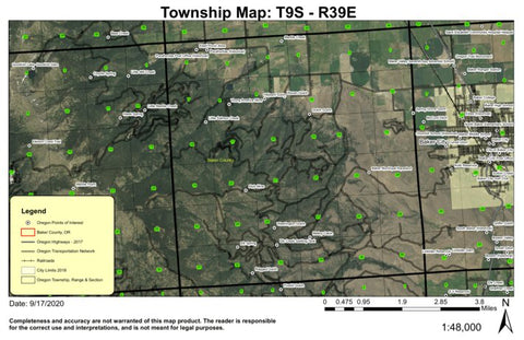 Pocahontas T9S R39E Township Map Preview 1